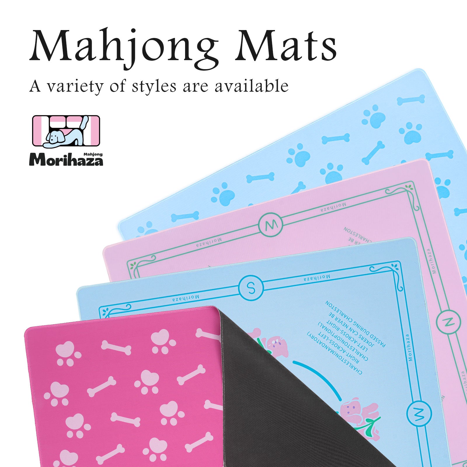 Morihaza Premium Mahjong Mat for Table - Non-Slip Mahjong Table Cloth with Printed Rules - Stylish Mah Jongg Accessories for Women (Style-1)