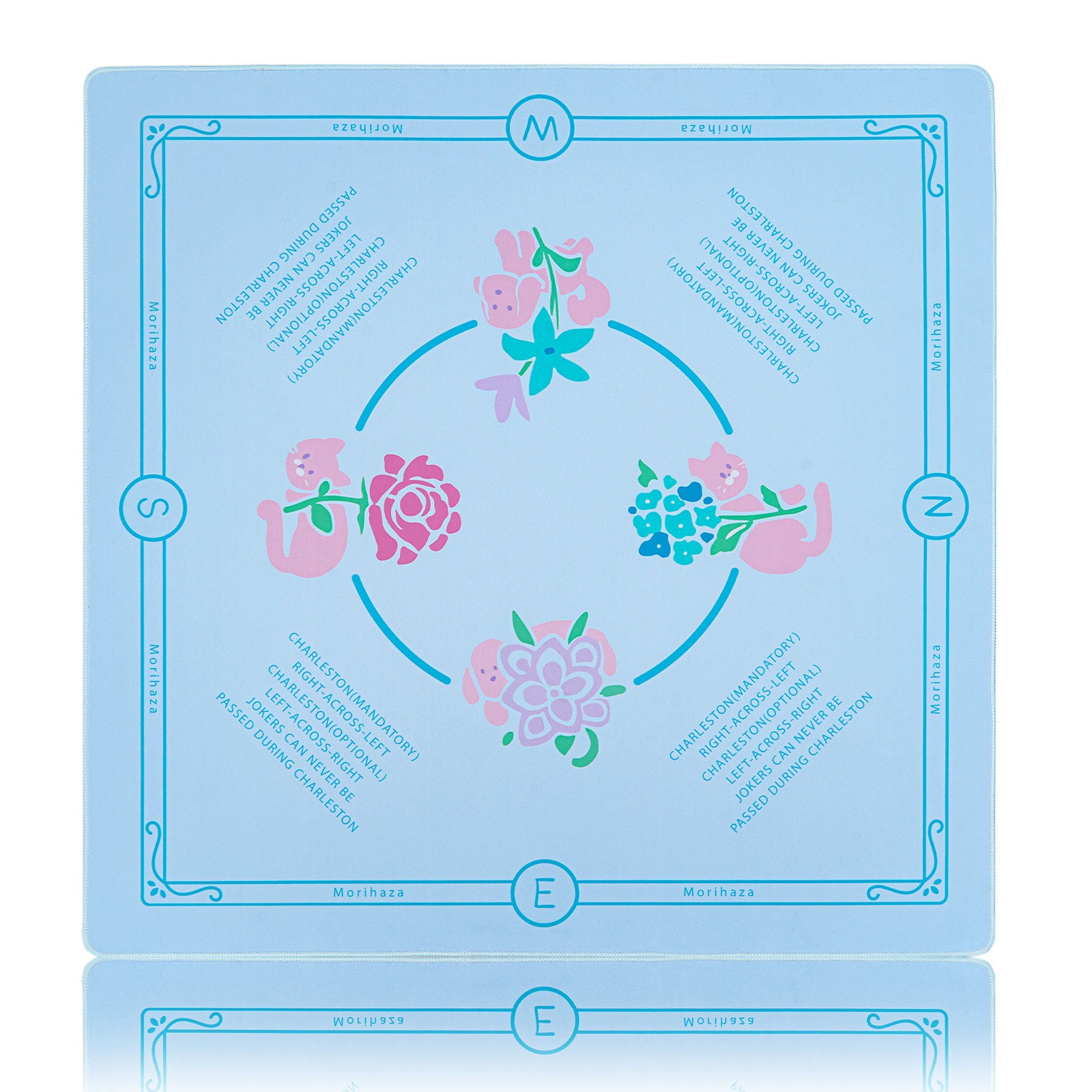 Morihaza Premium Mahjong Mat for Table - Non-Slip Mahjong Table Cloth with Printed Rules - Stylish Mah Jongg Accessories for Women (Style-1)