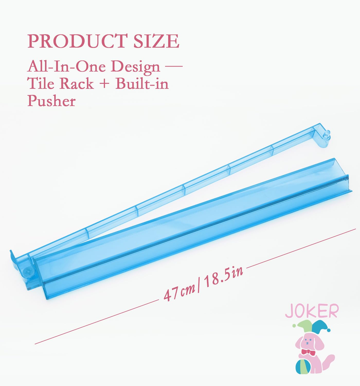 Morihaza Mahjong Tile Rack & Pusher 4-Pack Acrylic All-in-One Tile Racks with Built-in Push Rods for American Mahjong Sets, No Assembly, Multi-Color Player Racks, Durable & Portable (Style-1)