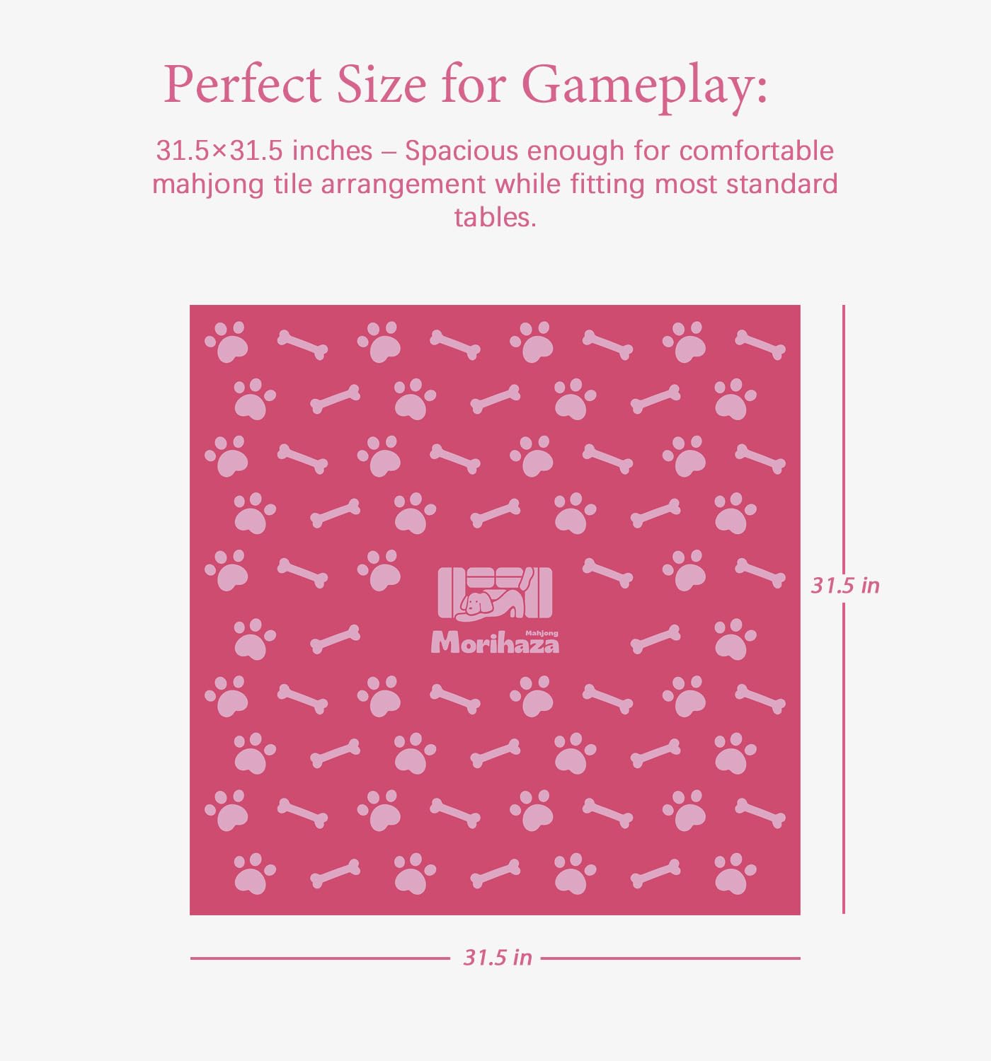 Morihaza Premium Mahjong Mat for Table - Non-Slip Mahjong Table Cloth with Printed Rules - Stylish Mah Jongg Accessories for Women (Style-2)