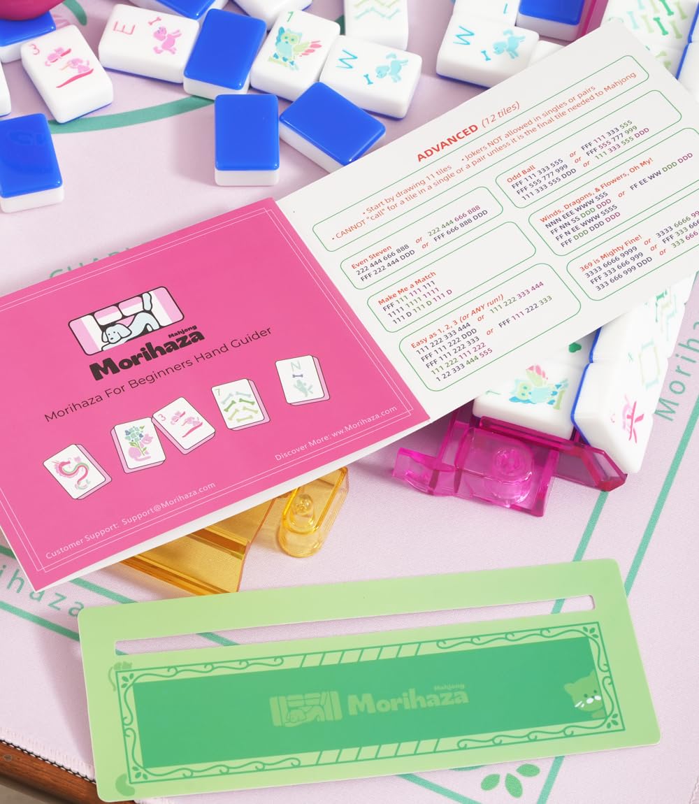 Morihaza Mahjong Card Line Reader 4PCS, Reading Trackers for Kids & Adults, Guided Reading Strips with 4 Color Highlight, Mahjong Gifts for Women and Mom, Stylish Mah Jongg Accessories and Gifts