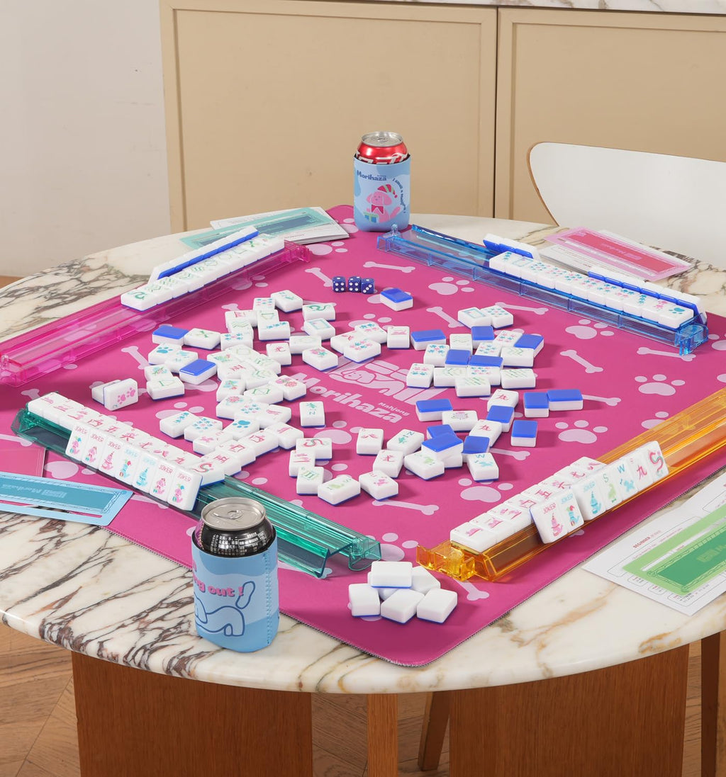 Morihaza Premium Mahjong Mat for Table - Non-Slip Mahjong Table Cloth with Printed Rules - Stylish Mah Jongg Accessories for Women (Style-2)